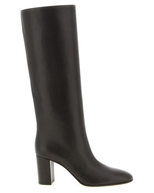 Gianvito Rossi Black Calfskin Over The Knee Shoe