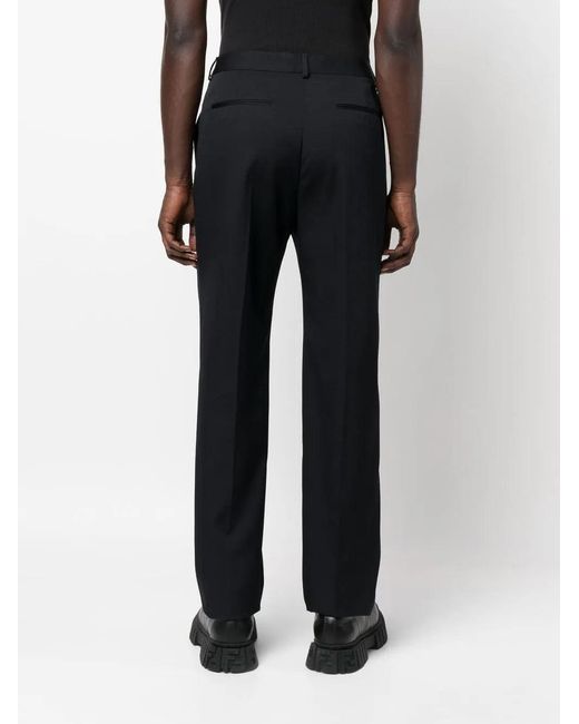 Valentino Blue Pressed-Crease Tailored Trousers for men