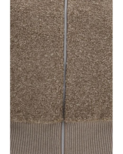 Herno Gray Cardigan Resort Ribbed Merino Wool