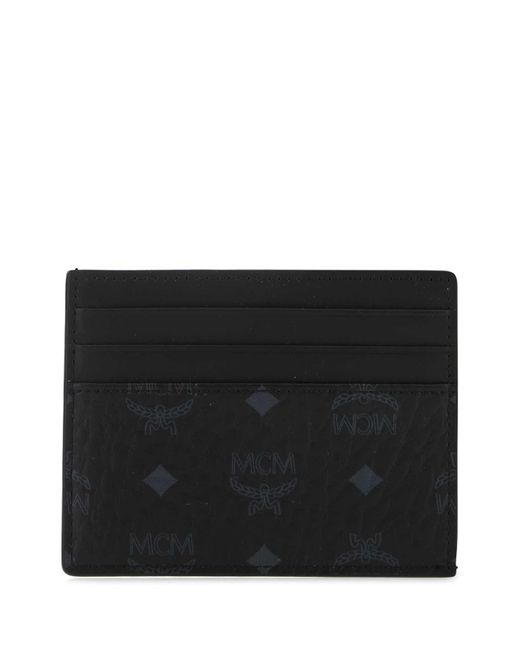 MCM Black Fabric Card Holder for men