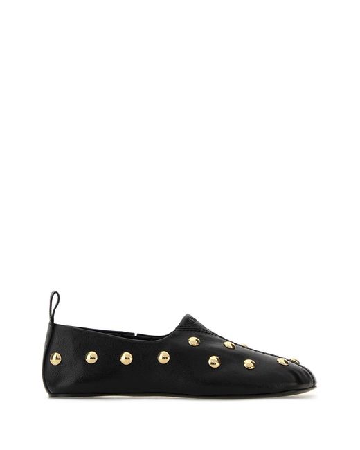 Chloé Black Leather Rita Loafers