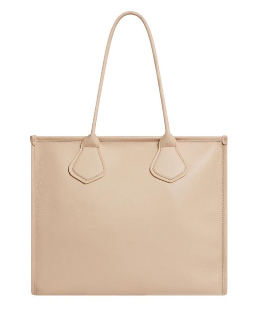 Lancel Natural Grained Cowhide Leather Tote Bag