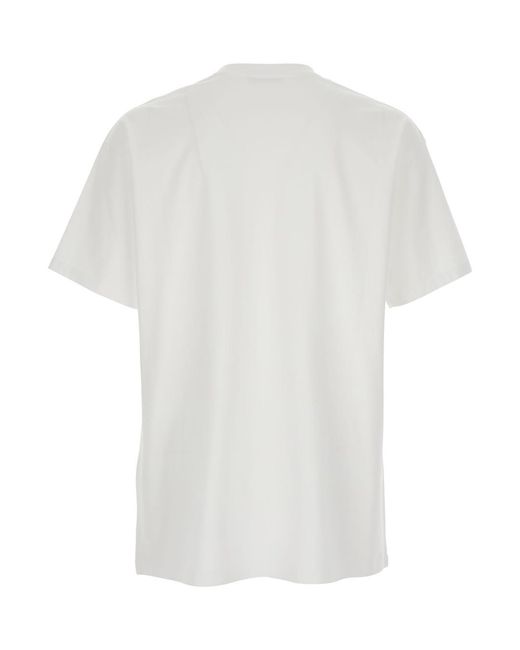 Givenchy White Crew Neck T-Shirt With Chest Logo Patch for men