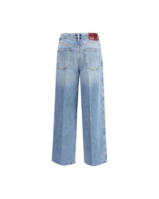 Gucci Blue Wide Leg Jeans