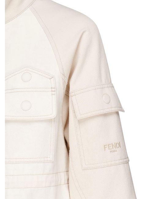 Fendi White Cotton Denim Jacket