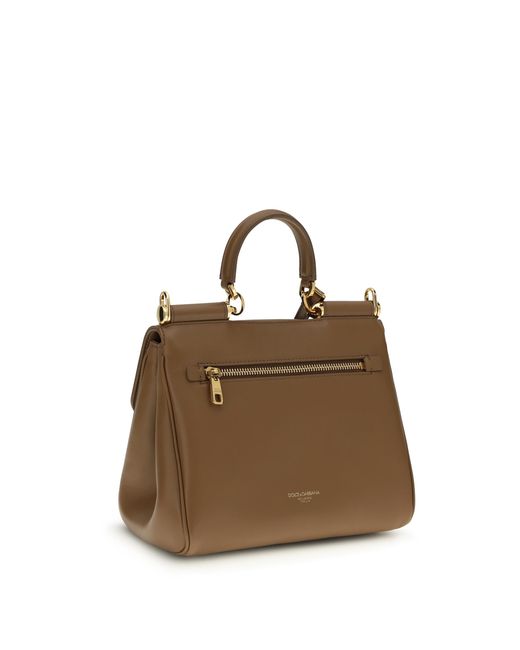 Dolce & Gabbana Metallic Shoulder Bag My Sicily Calf Leather