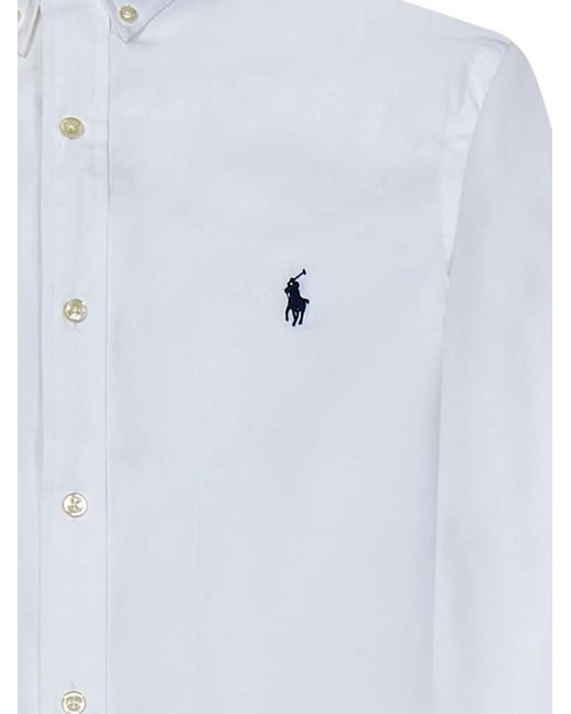 Polo Ralph Lauren White Stretch-Cotton Shirt for men