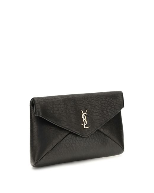 Saint Laurent Black Ysl Busta Pouch W_Haka Moira L Lamb Ovis Aries Wallet