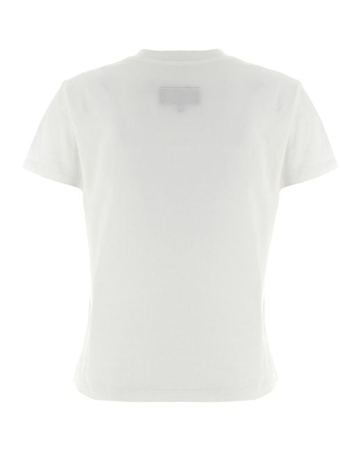 MM6 by Maison Margiela White Numeric Signature Mm6 T-Shirt Cotton