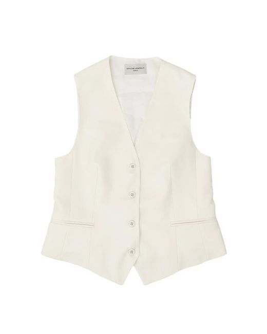 Officine Generale White Cleo Waistcoat