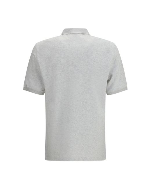 Brunello Cucinelli Gray Polo Cotton Jersey With Short Sleeves Shirts for men