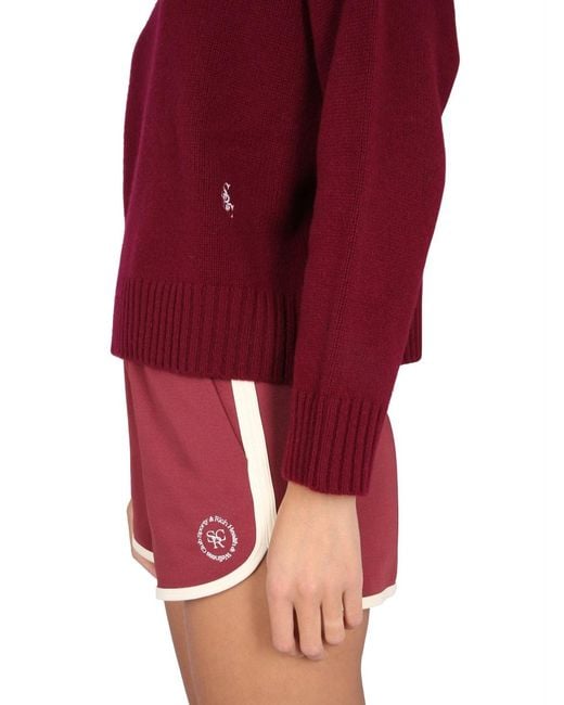 Sporty & Rich Red Turtleneck Shirt Jumpers