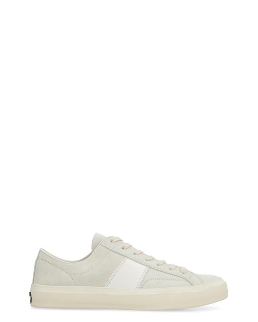Tom Ford White Cambridge Suede Sneakers for men