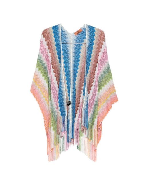 Missoni Blue Chevron Fringed Jacket