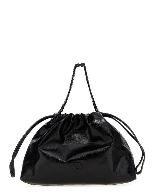 Pinko Black Chain Handle Tote Shoulder Bag