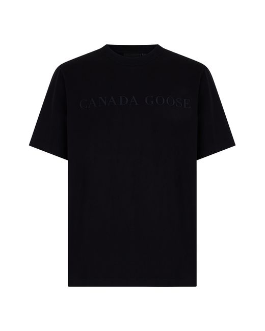 Canada Goose Black Embroidered Cotton T-Shirt T-Shirts for men