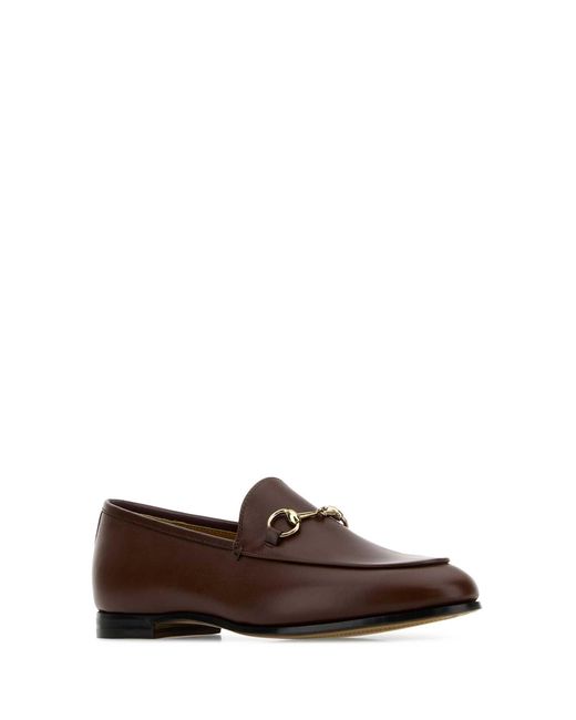 Gucci Brown Chocolate Leather Jordaan Loafers