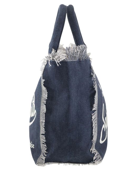 Mc2 Saint Barth Blue Vanity Canvas Handbag