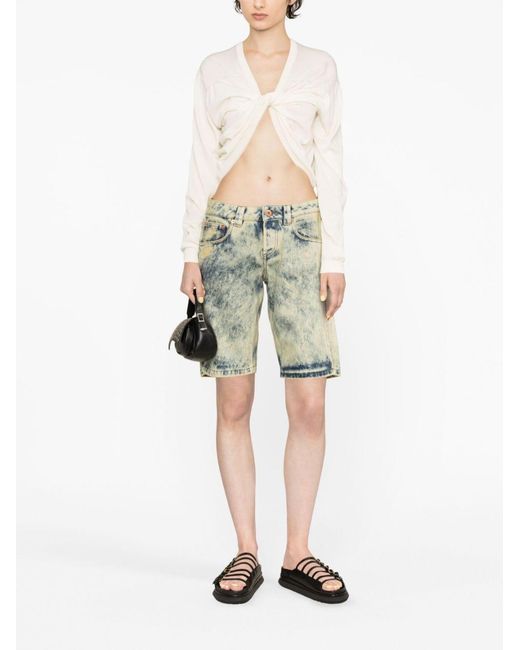 VAQUERA Gray Logo-Patch Denim Shorts