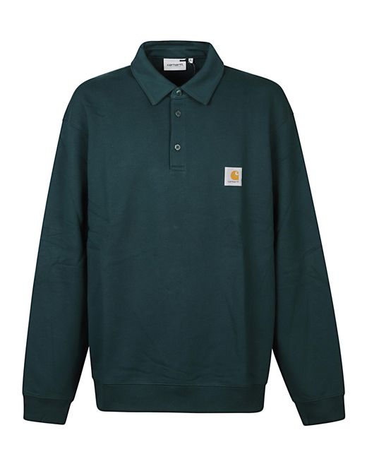 Carhartt Green Long Sleeves Logo Polo for men