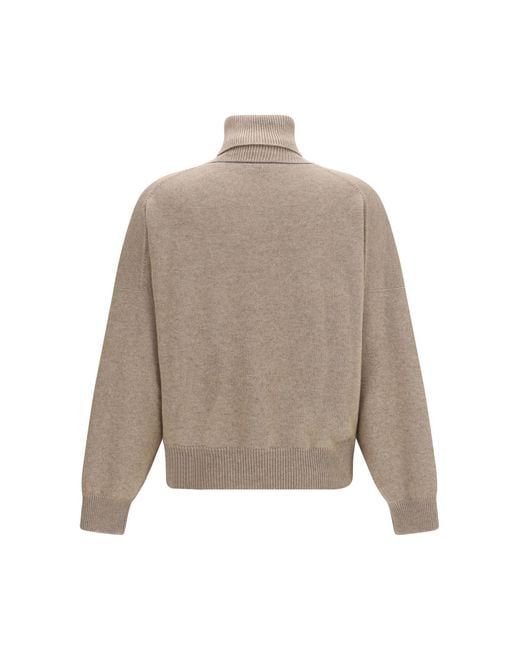 Brunello Cucinelli Natural Cashmere Turtleneck Sweater Kashmir/Capra Hircus