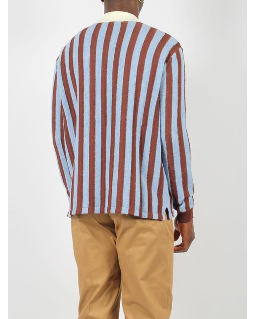 Maison Kitsuné Blue Striped Comfort Polo Shirt for men