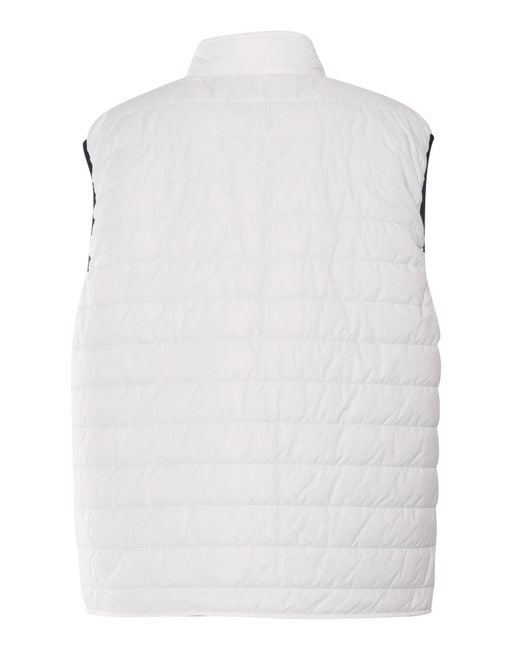 Fay White Padded Zip Vest Jacket for men