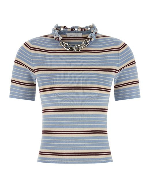Rabanne Blue Chain T-Shirt So Cotton Elastane
