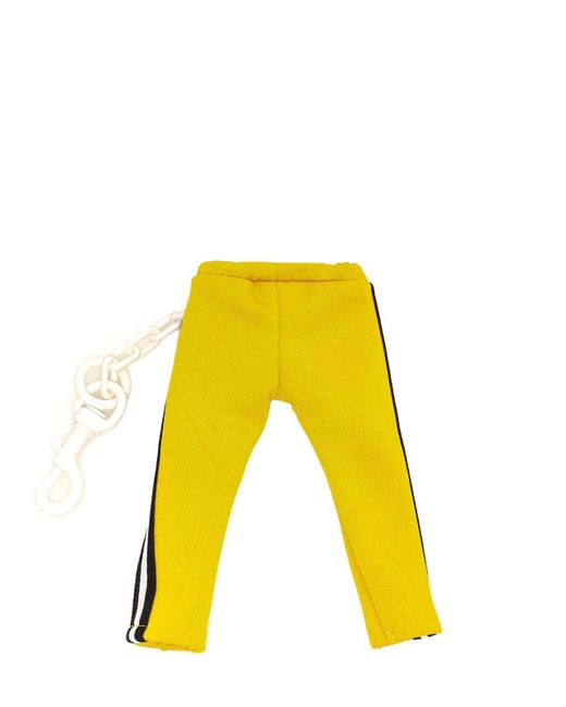 Palm Angels Yellow Mini Track Pants Keyring for men