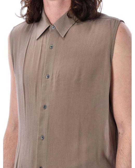 AMI Brown Sleeveless Shirt for men