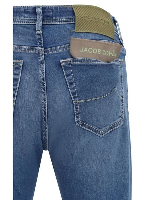 Jacob Cohen Blue Slim Fit Jeans Cotton; Elastane for men