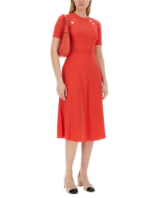 Michael Kors Red Knit Longuette Dress