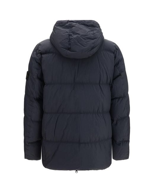 Stone Island Blue Crinkle Reps Ny Down Jacket for men