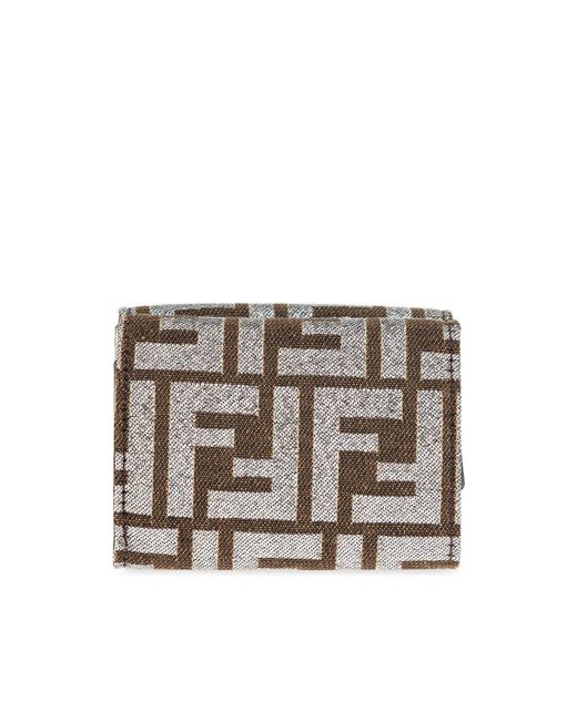 Fendi Black Monogrammed Tri-Fold Wallet
