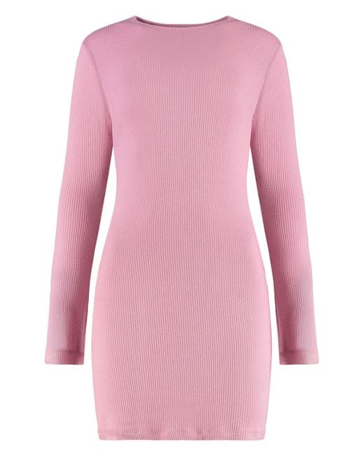 SABLYN Pink Kelly Ribbed Knitted Dress Viscose