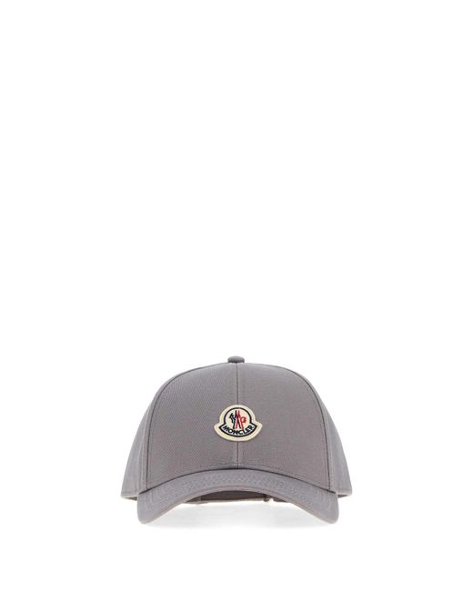 Moncler Gray Lilac Cotton Baseball Cap for men