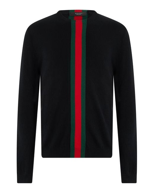 Gucci Black Crew Neck Cashmere Pullover-- Sweatshirts for men