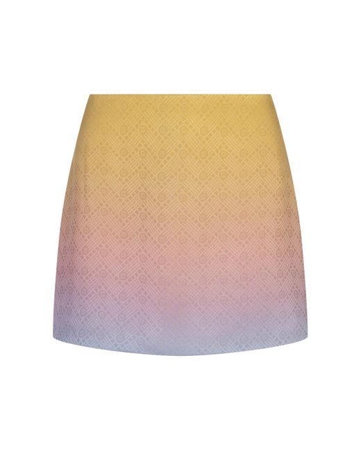 Casablancabrand Natural Ping Pong Gradient Silk Mini Skirt