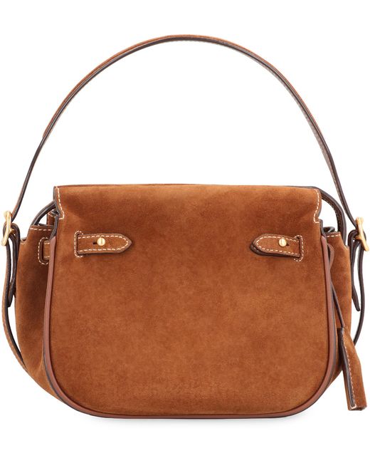 Polo Ralph Lauren Brown Handbag Suede Cinnamon Cowhide Handbags