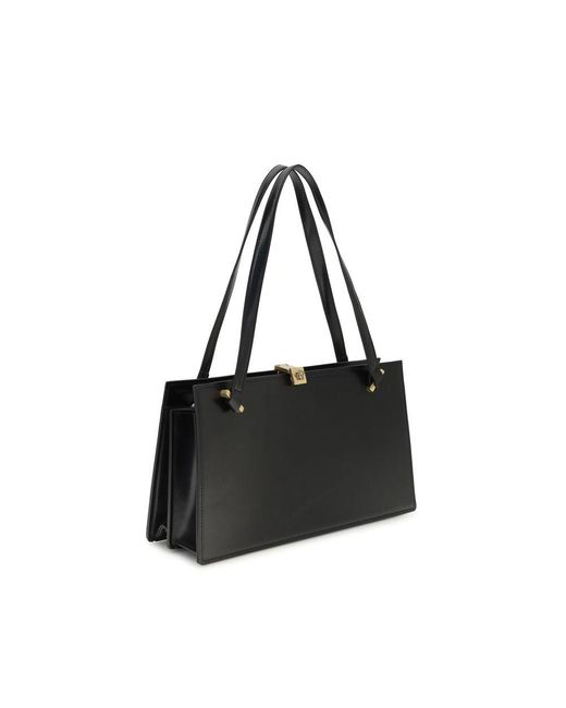 Versace Black Calf Leather Bos Taurus Shoulder Bag