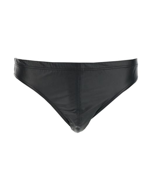 Tom Ford Black Brief 'Faux Leather' With Laminated Jersey Detail For for men