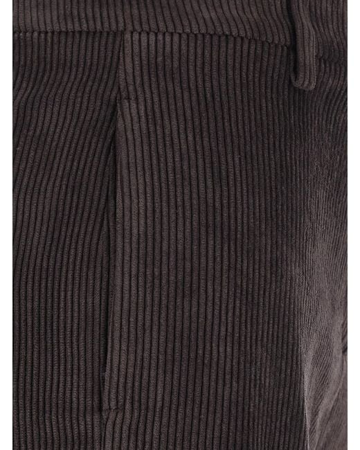 Le Plain Black Trousers Ribbed