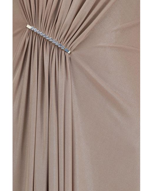 Nissa Brown Long Chiffon Dress Polyester