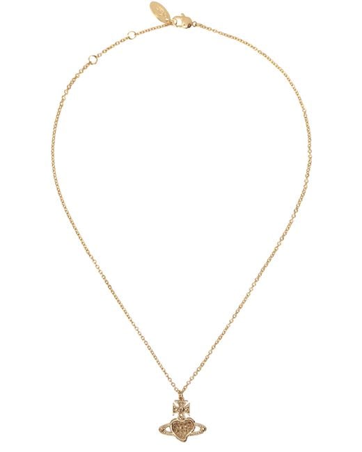 Vivienne Westwood White Necklace With Heart Pendant, Brass Necklaces