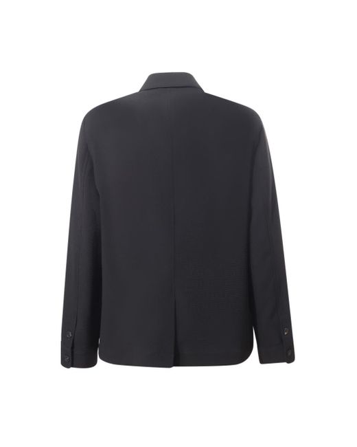 Emporio Armani Blue Classic Collar Jacket for men