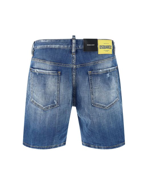 DSquared² Blue Marine Denim Shorts for men