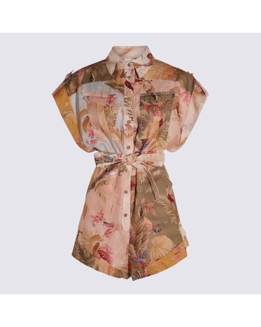 Zimmermann Brown Linen Jumpsuit