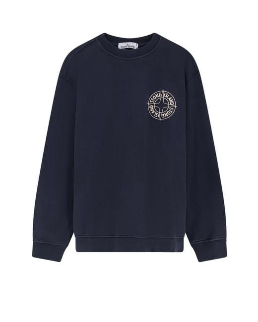 Stone Island Blue Sweaters Cotone for men