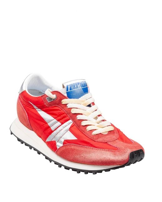 Golden Goose Deluxe Brand Red Nylon And Suede Sneakers for men