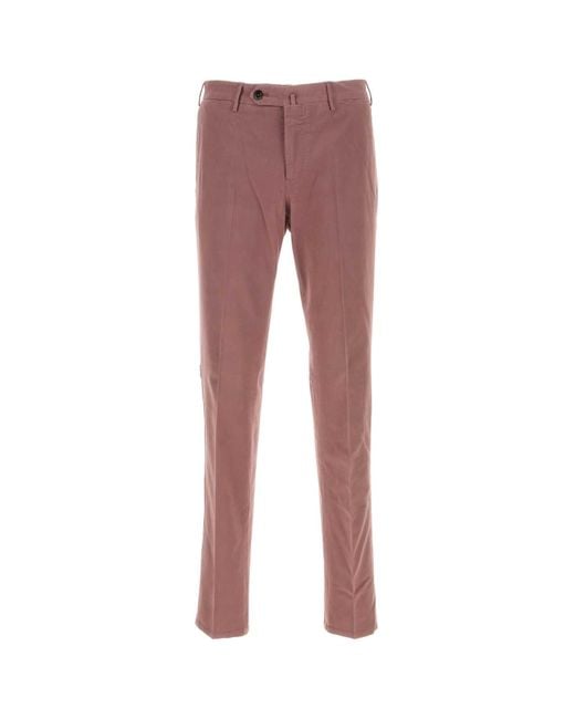 PT Torino Red Antiqued Stretch Modal Blend Pant for men
